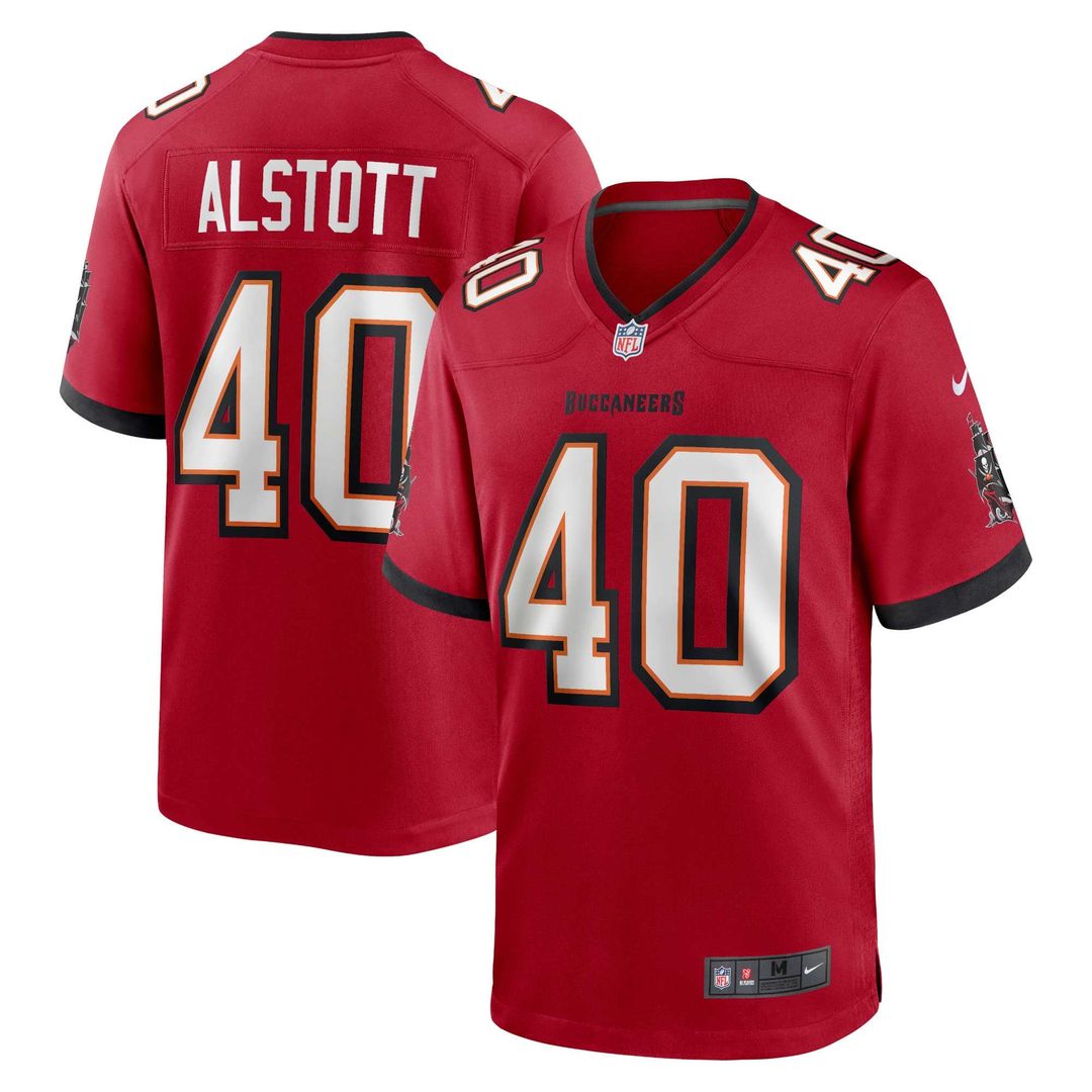 Tampa Bay Buccaneers Mike Alstott Red Retired Player Game Jersey product image 1, provided for visual reference and product