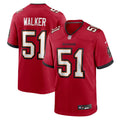 Tampa Bay Buccaneers David Walker Red Team Game Jersey product image 1, provided for visual reference and product detail