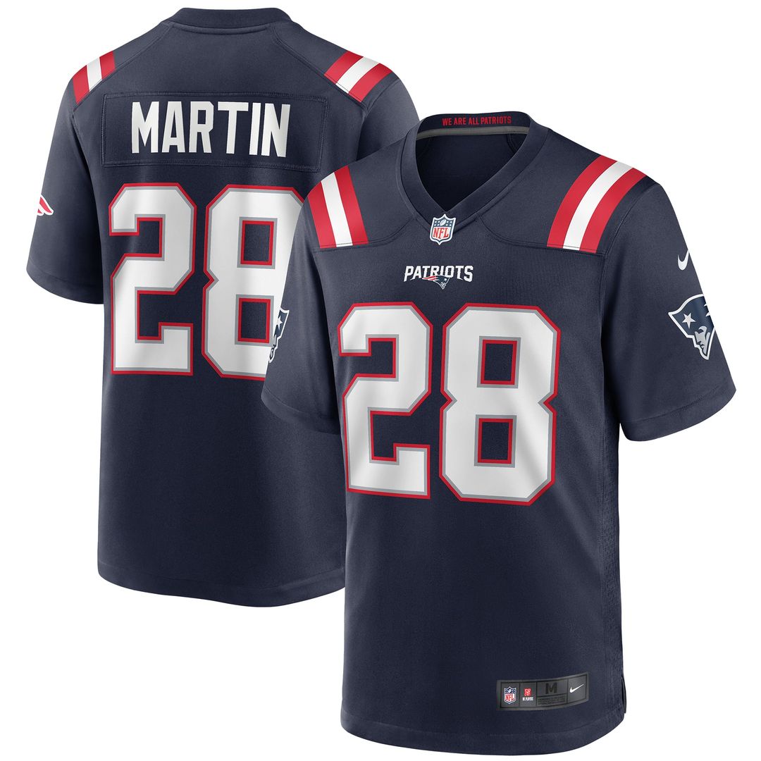 New England Patriots Curtis Martin Navy Game Retired Player Jersey product image 1, provided for visual reference and