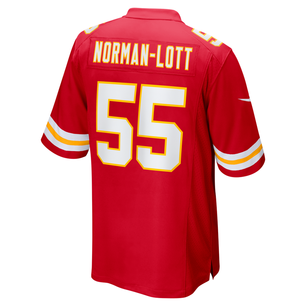 Kansas City Chiefs Omarr Norman-Lott Red Team Game Jersey product image 3, provided for visual reference and product detail