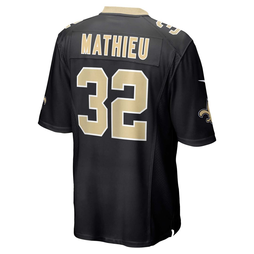 New Orleans Saints Tyrann Mathieu Black Game Jersey product image 3, provided for visual reference and product detail review