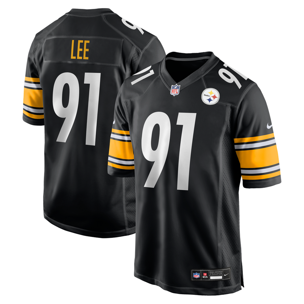 Pittsburgh Steelers Logan Lee Black Game Jersey product image 1, provided for visual reference and product detail review