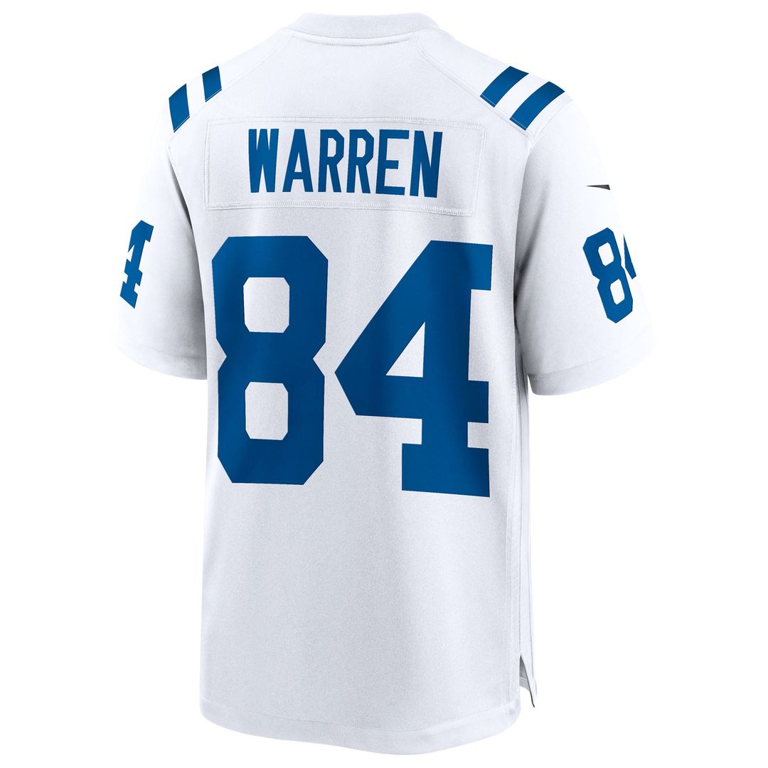 Indianapolis Colts Tyler Warren White Game Jersey product image 6, provided for visual reference and product detail review