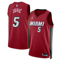 Nikola Jović Miami Heat Statement Edition Swingman Jersey - Red - Unisex product image 1, provided for visual reference and