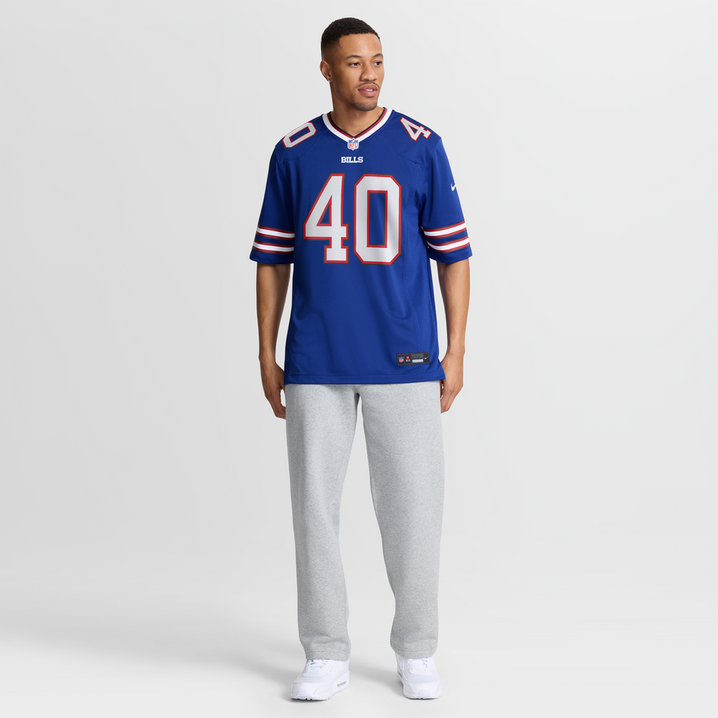 Buffalo Bills Matthew Wright Royal Team Game Jersey product image 4, provided for visual reference and product detail review
