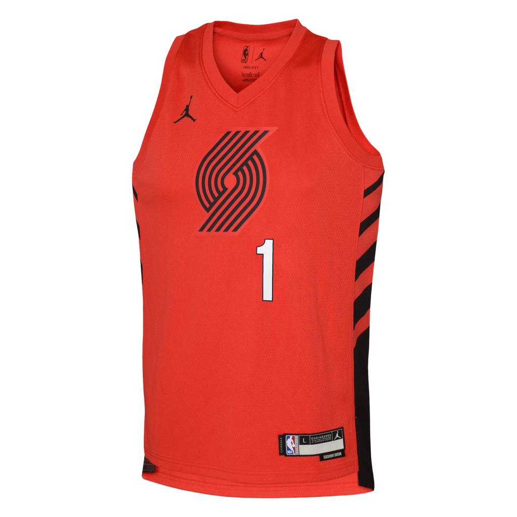 Ja Morant Portland Trail Blazers Statement Edition Swingman Jersey - Red - Youth product image 3, provided for visual