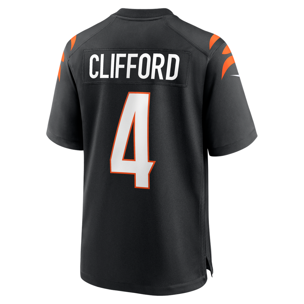 Cincinnati Bengals Sean Clifford Black Team Game Jersey product image 3, provided for visual reference and product detail
