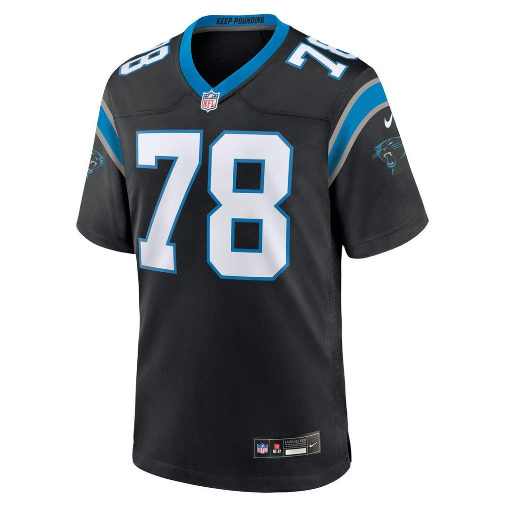 Carolina Panthers Popo Aumavae Black Team Game Jersey product image 2, provided for visual reference and product detail