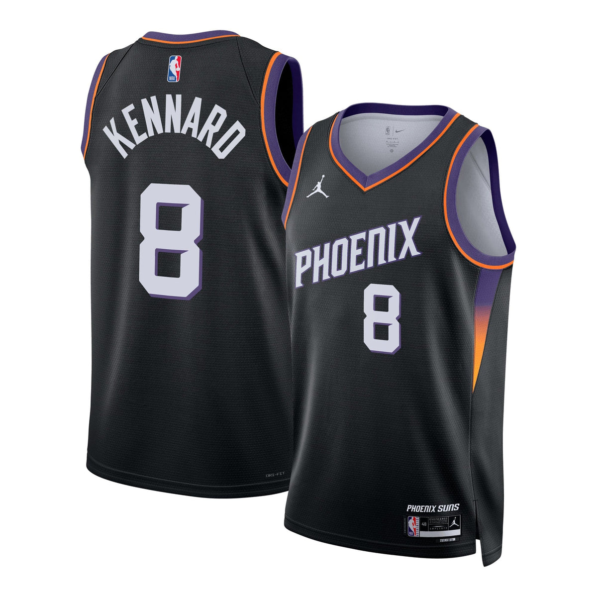 Luke Kennard Phoenix Suns Statement Edition Jersey - Black - Unisex product image 2, provided for visual reference and