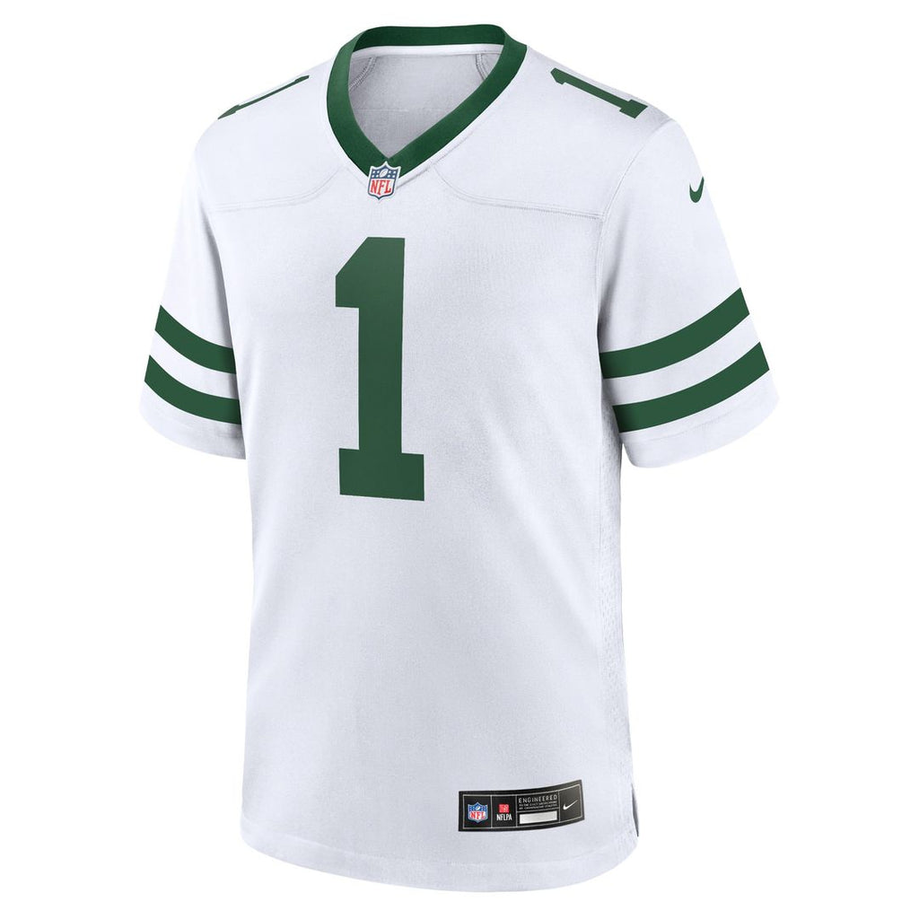New York Jets Ahmad Sauce Gardner Legacy White Game Jersey product image 2, provided for visual reference and product detail