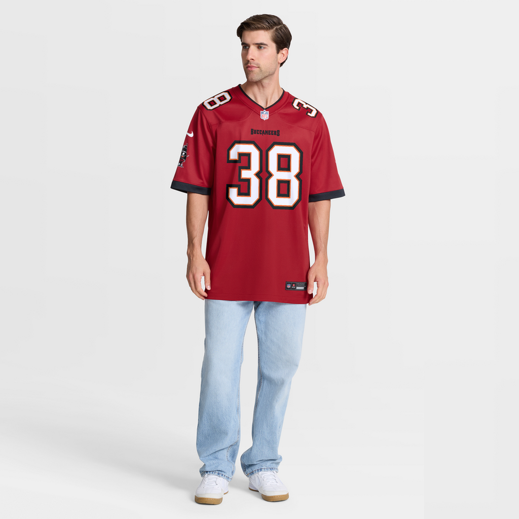 Tampa Bay Buccaneers Rashad Wisdom Red Team Game Jersey product image 7, provided for visual reference and product detail