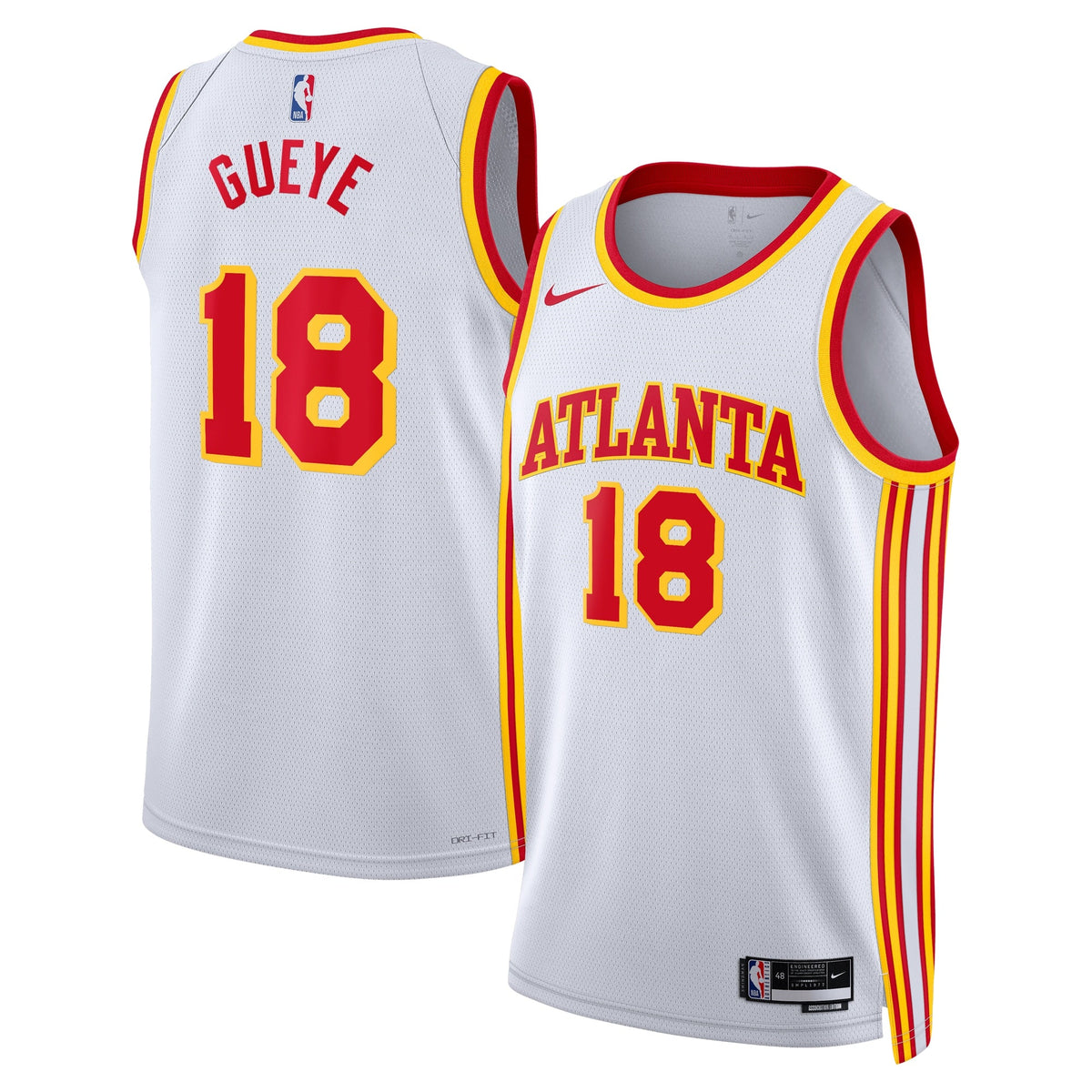 Mouhamed Gueye Atlanta Hawks Association Edition Swingman Jersey - White - Unisex product image 1, provided for visual