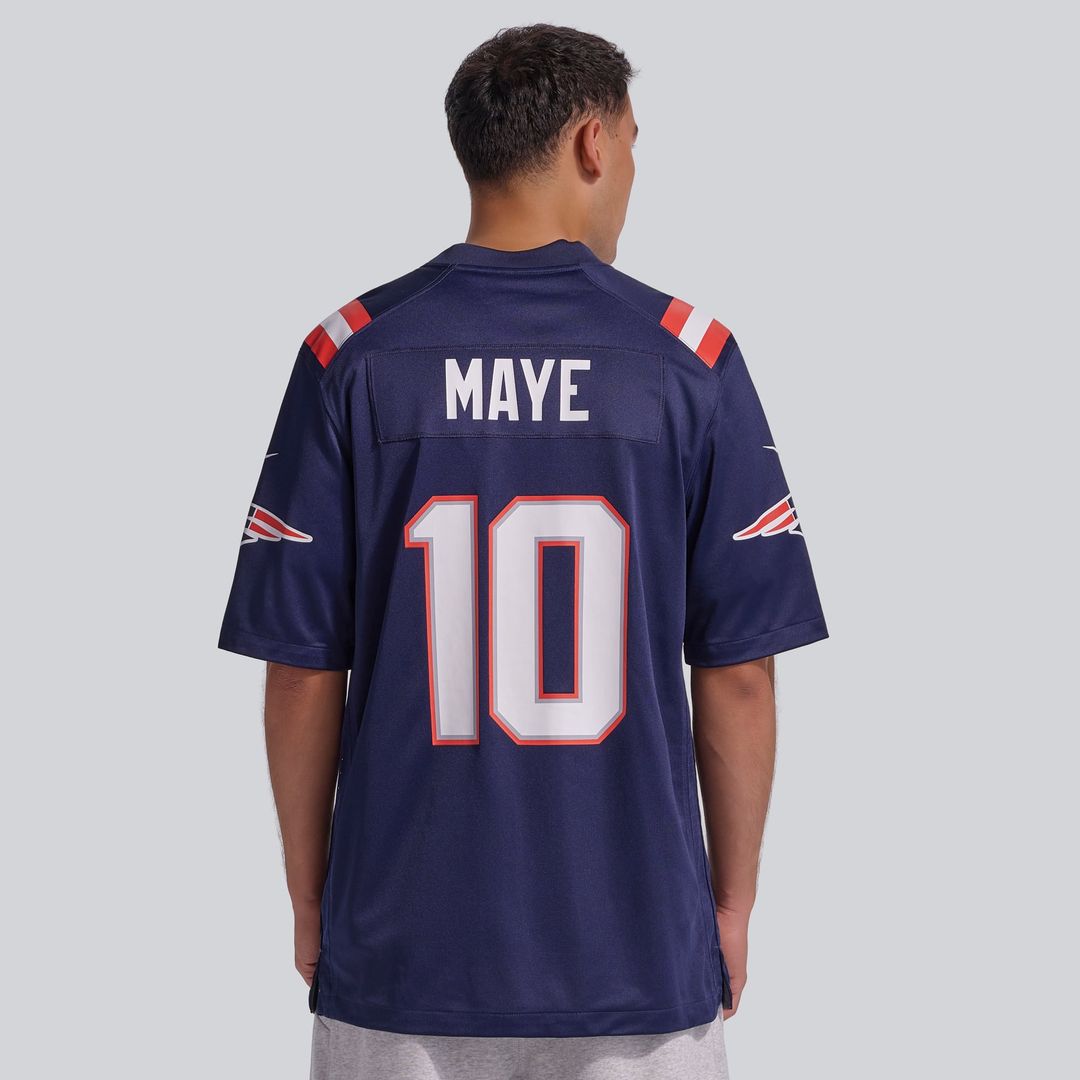 New England Patriots Drake Maye Navy Player Game Jersey product image 17, provided for visual reference and product detail