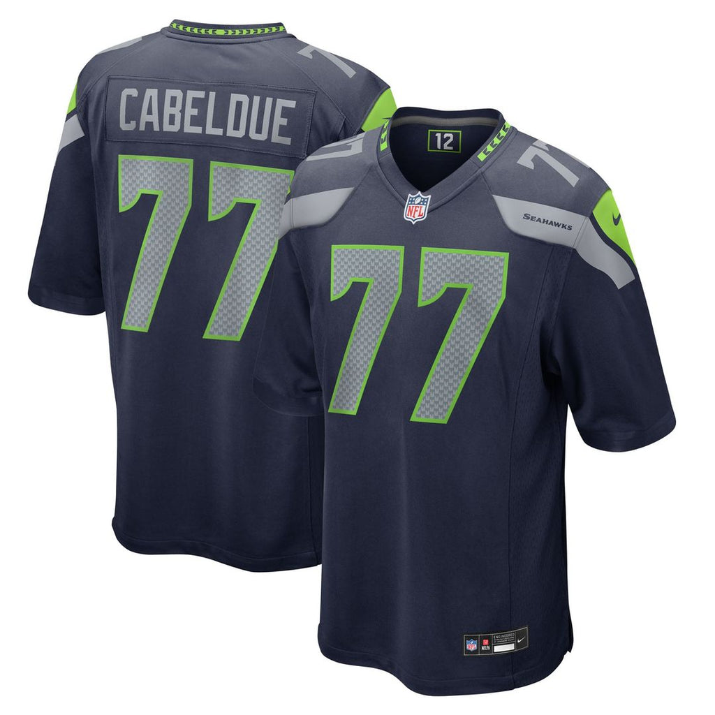 Seattle Seahawks Bryce Cabeldue College Navy Team Game Jersey product image 1, provided for visual reference and product