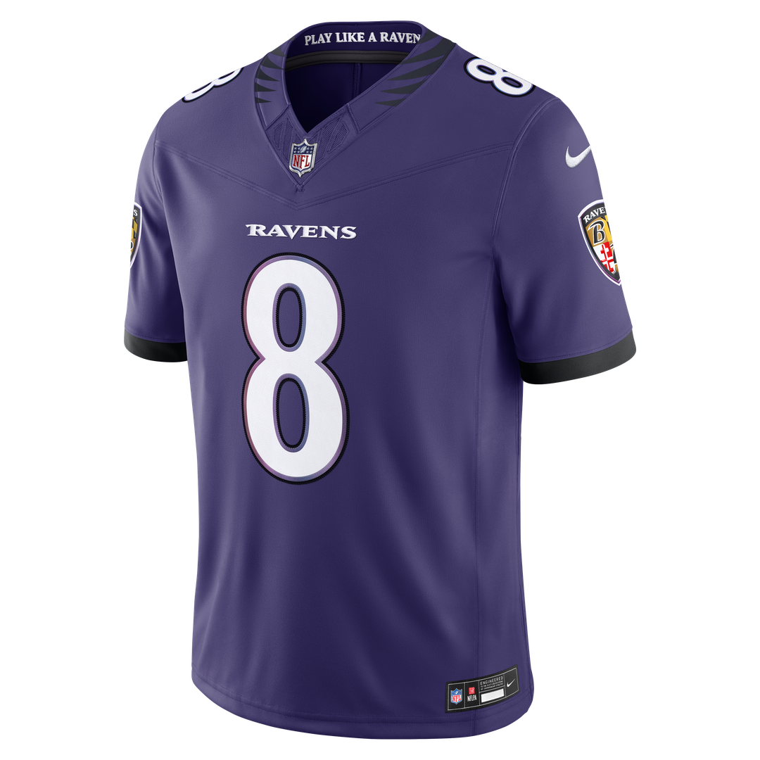 Baltimore Ravens Lamar Jackson White Vapor F.U.S.E. Stitched Limited Jersey product image 28, provided for visual reference