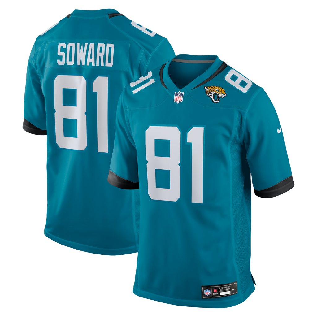 Jacksonville Jaguars R. Jay Soward Teal Retired Player Team Game Jersey product image 1, provided for visual reference and