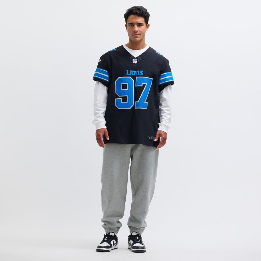 Detroit Lions Aidan Hutchinson Black Alternate Vapor F.U.S.E. Elite Jersey product image 16, provided for visual reference