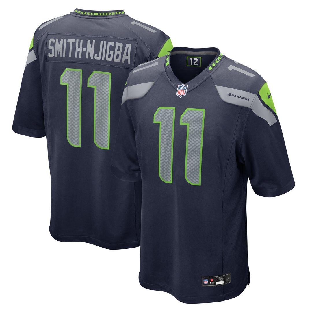 Seattle Seahawks Jaxon Smith-Njigba College Navy Game Jersey product image 1, provided for visual reference and product
