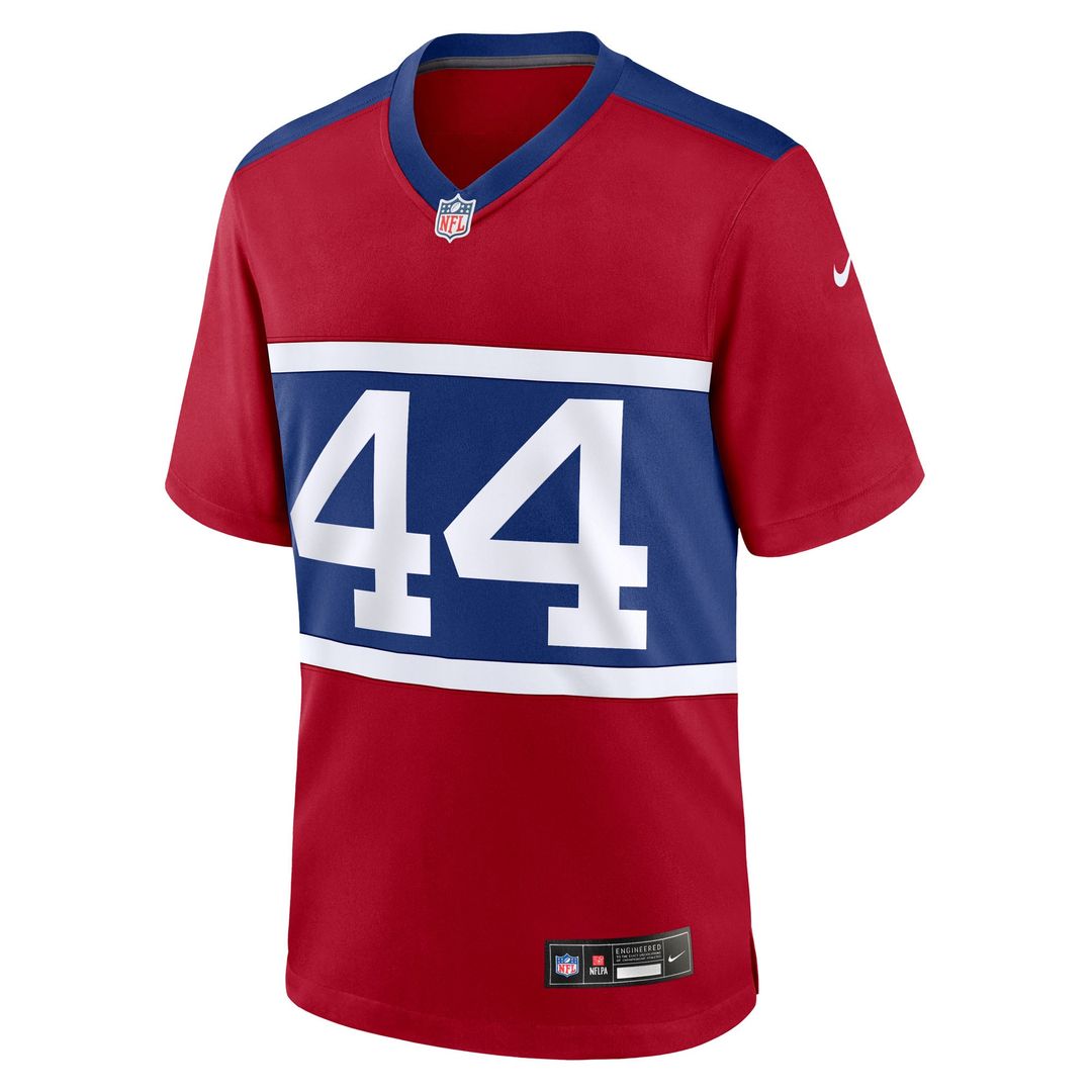 New York Giants Cam Skattebo Red Alternate Century Red Game Jersey product image 2, provided for visual reference and