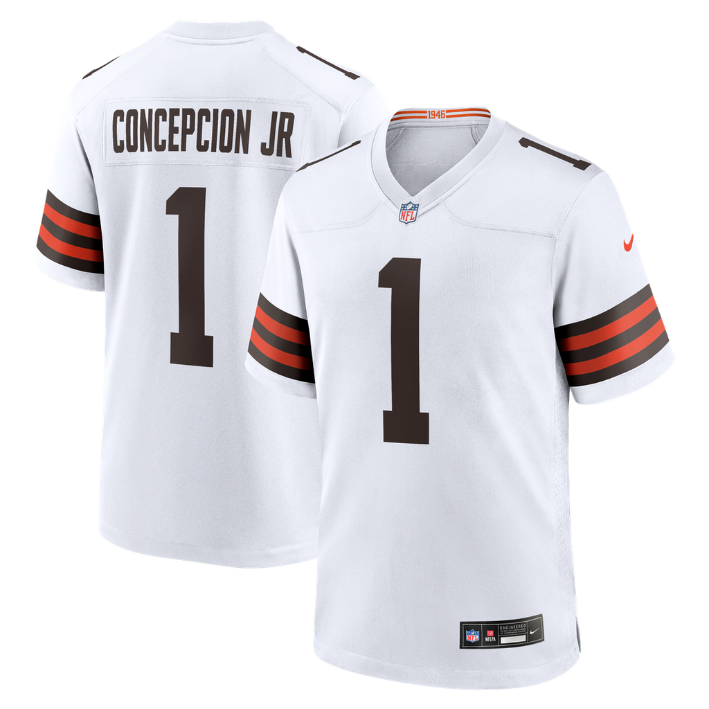 Cleveland Browns KC Concepcion Jr. White Game Jersey product image 4, provided for visual reference and product detail review