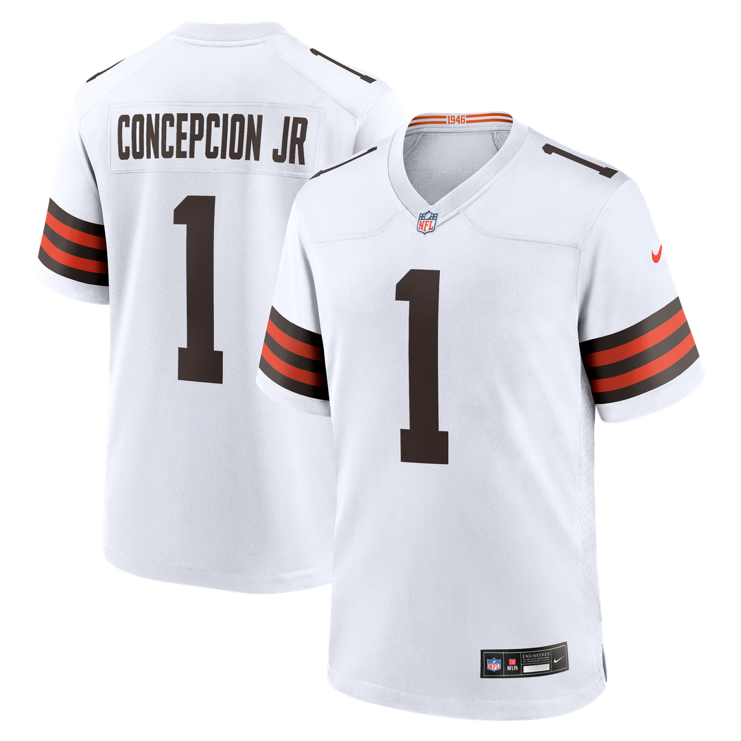 Cleveland Browns KC Concepcion Jr. White Game Jersey product image 4, provided for visual reference and product detail review