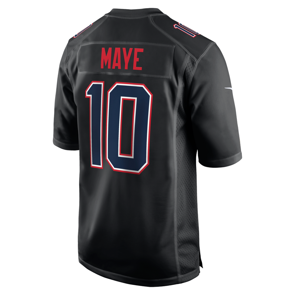 New England Patriots Drake Maye Carbon Black Game Jersey product image 3, provided for visual reference and product detail