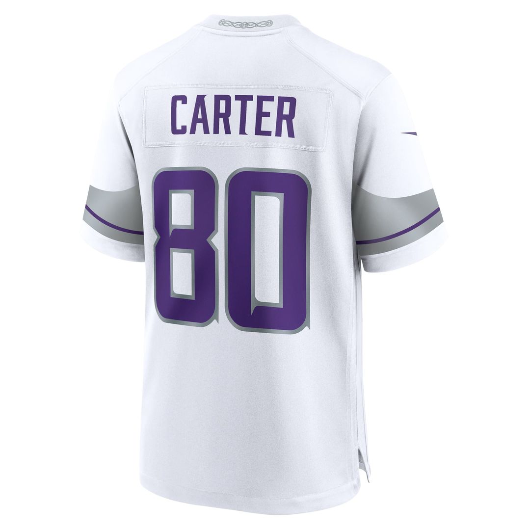 Minnesota Vikings Cris Carter White Alternate Retired Player Game Jersey product image 3, provided for visual reference and