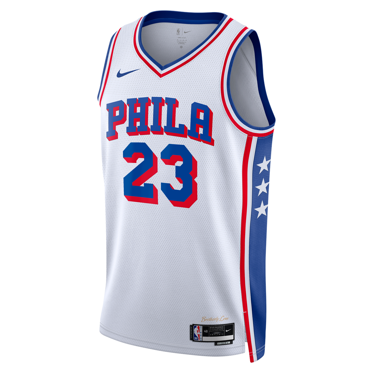Philadelphia 76ers Association Edition Swingman Jersey - White - Lebron James - Unisex product image 3, provided for visual