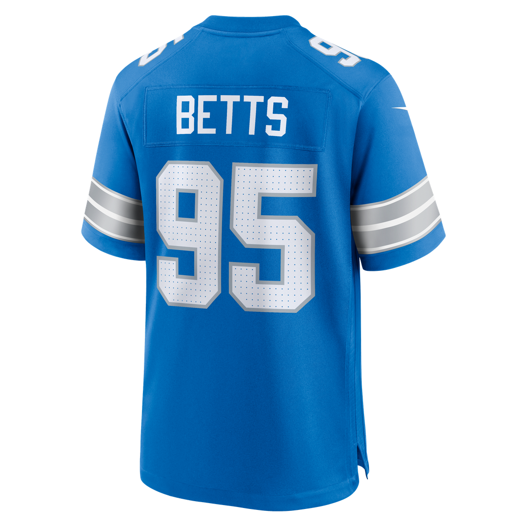 Detroit Lions Mathieu Betts Blue Game Jersey product image 3, provided for visual reference and product detail review