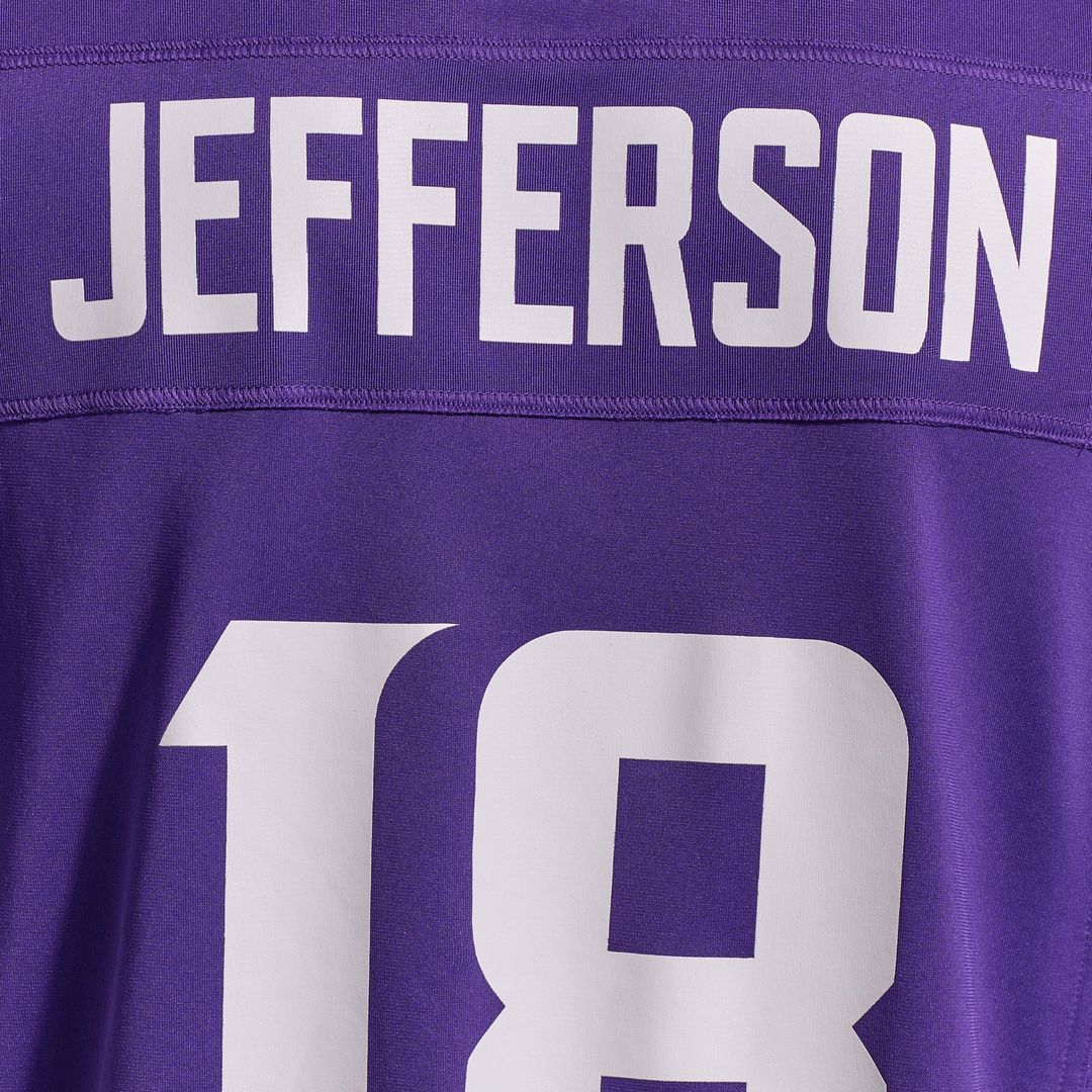 Minnesota Vikings Justin Jefferson Purple Player Game Jersey product image 11, provided for visual reference and product