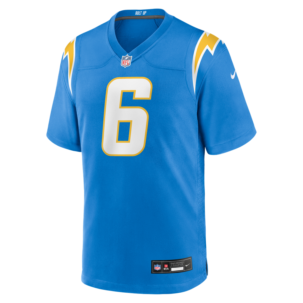 Los Angeles Chargers Denzel Perryman Powder Blue Team Game Jersey product image 2, provided for visual reference and product