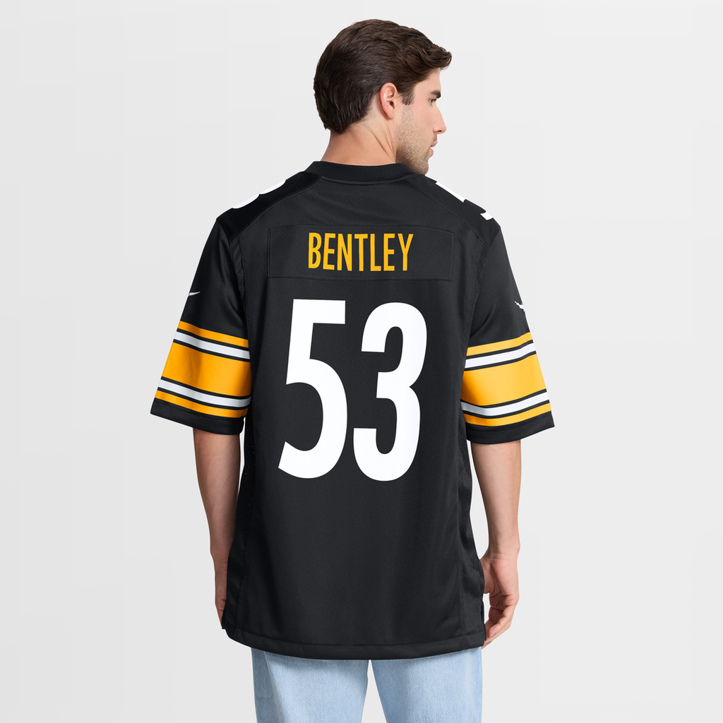 Pittsburgh Steelers JaWhaun Bentley Black Team Game Jersey product image 5, provided for visual reference and product detail