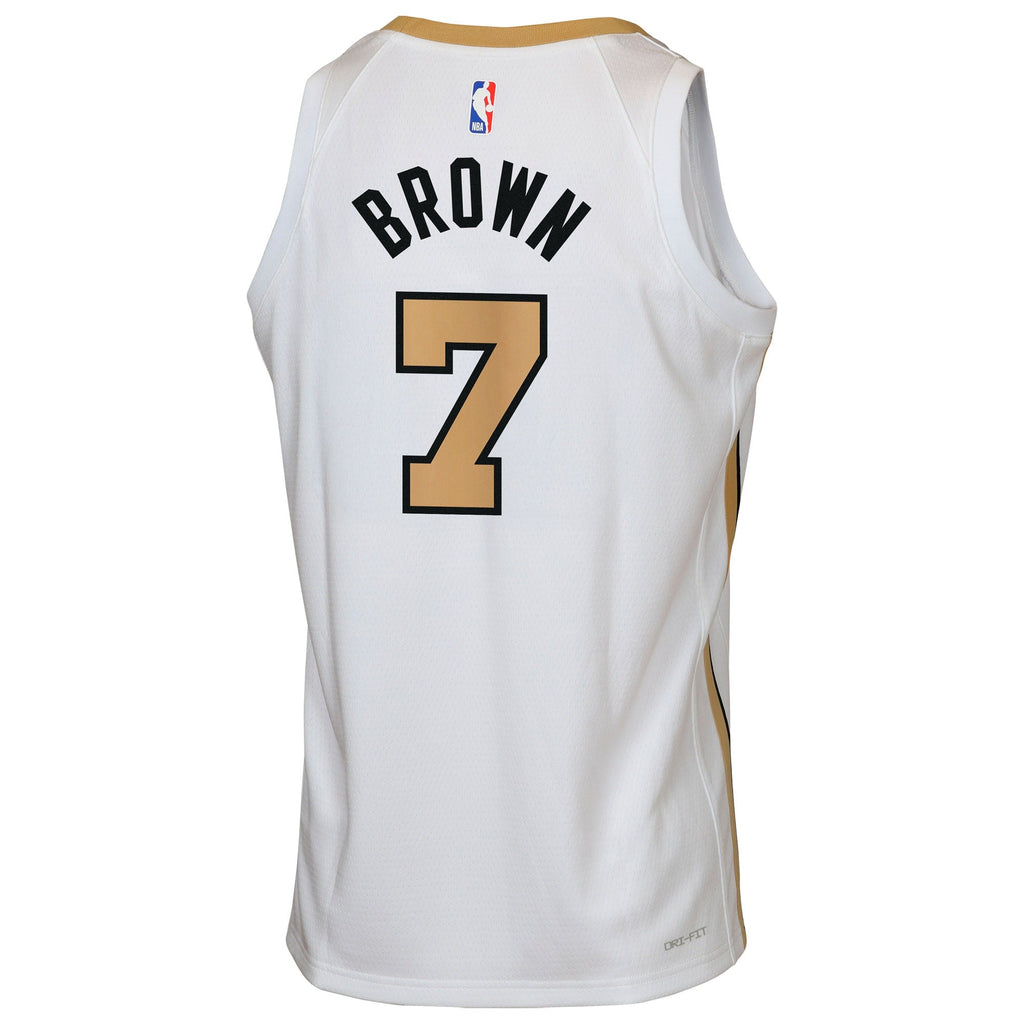 Jaylen Brown Boston Celtics 2025/26 City Edition Swingman Jersey - White - Youth product image 4, provided for visual