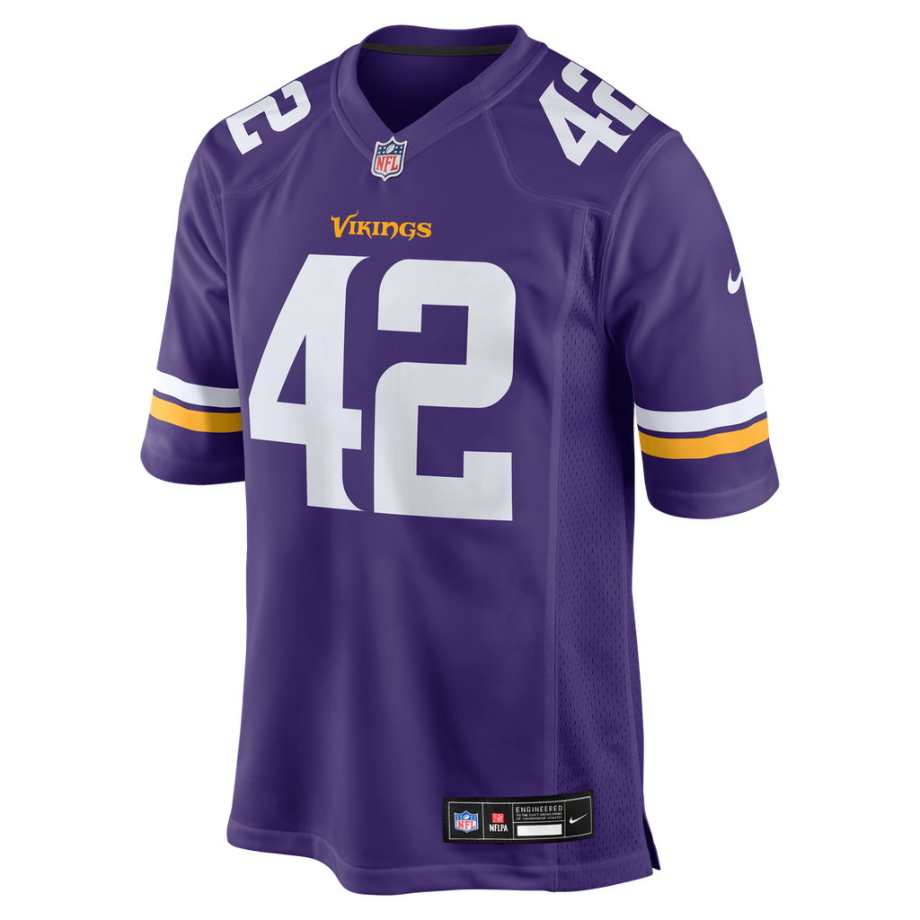 Minnesota Vikings Andrew DePaola Purple Game Jersey product image 2, provided for visual reference and product detail review
