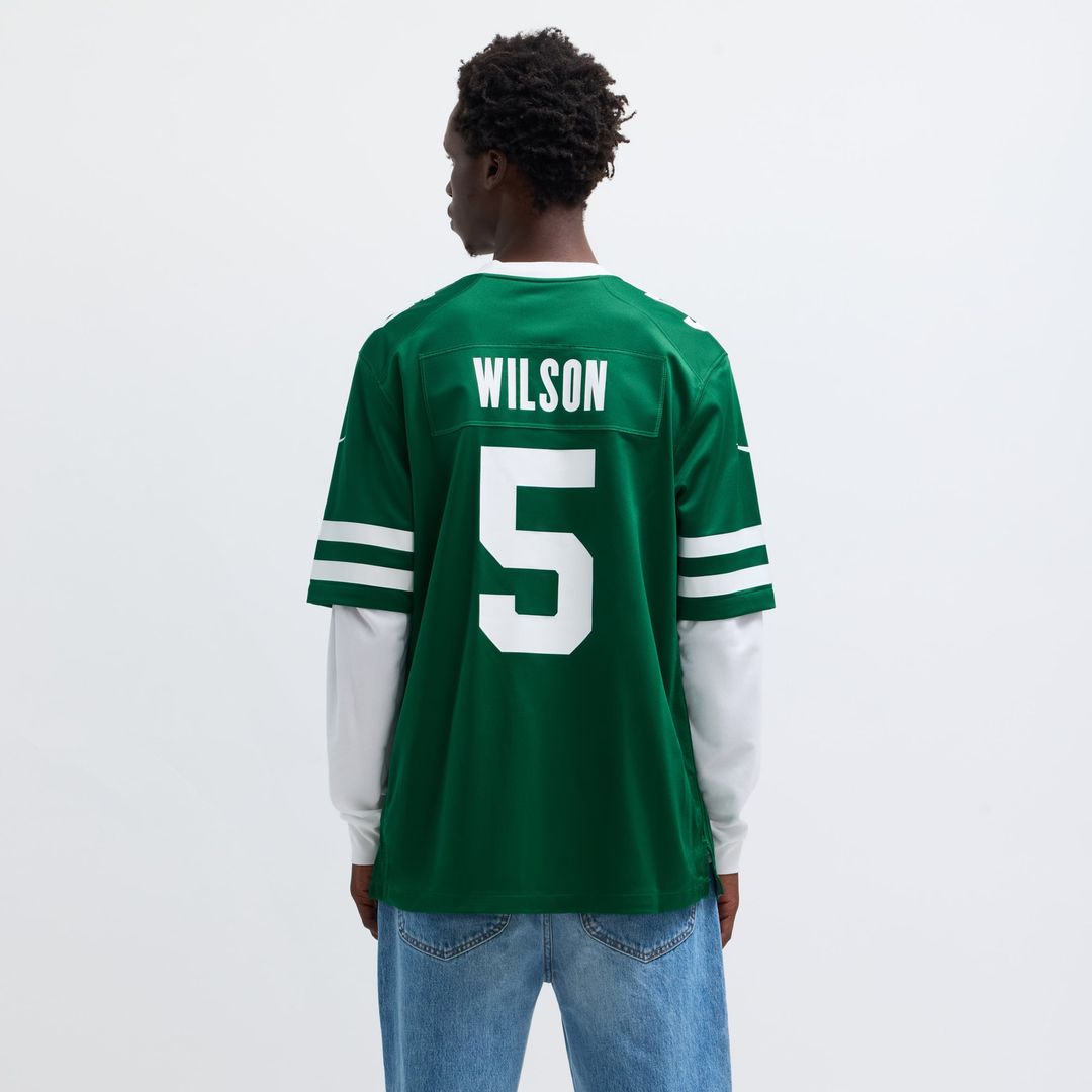New York Jets Garrett Wilson Legacy Green Game Jersey product image 5, provided for visual reference and product detail