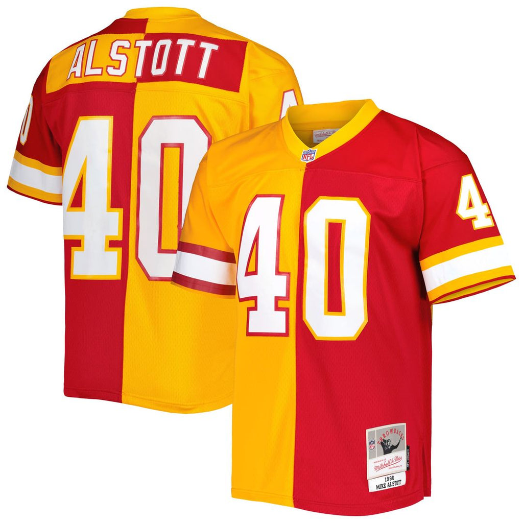 Tampa Bay Buccaneers Mike Alstott Orange/Red 1996 Split Legacy Replica Jersey product image 1, provided for visual reference