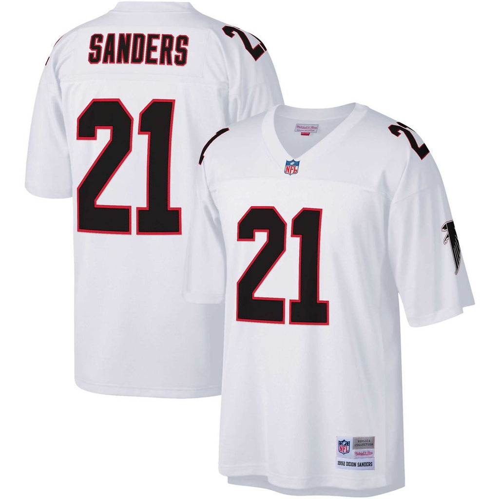 Atlanta Falcons Deion Sanders White Big & Tall 1992 Retired Player Replica Jersey product image 4, provided for visual