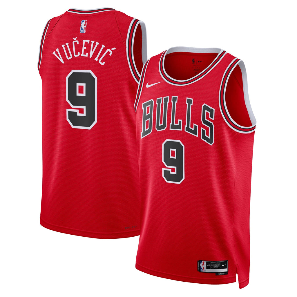 Nikola Vučević Chicago Bulls Icon Edition Swingman Jersey - Red - Unisex product image 1, provided for visual reference and