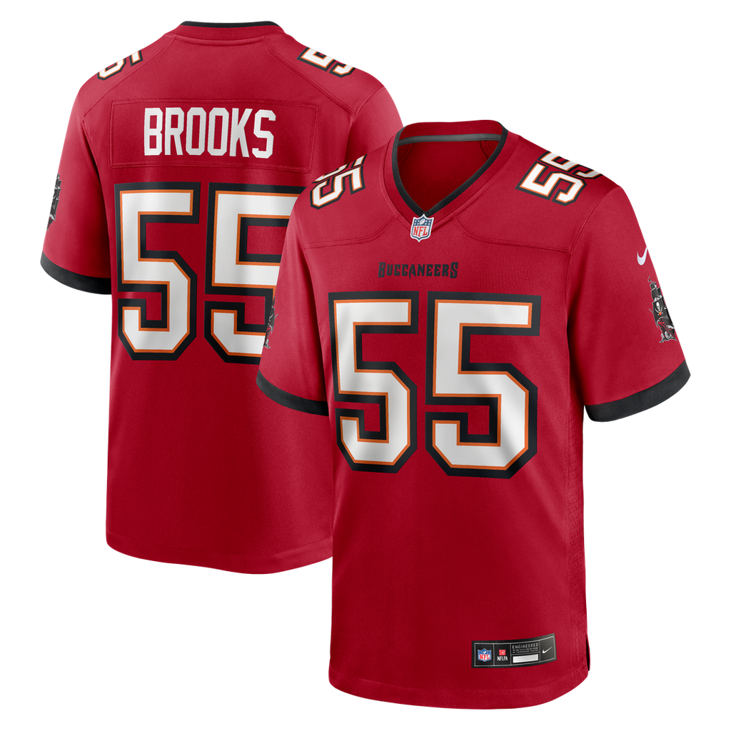 Tampa Bay Buccaneers Derrick Brooks Red Game Retired Player Jersey product image 1, provided for visual reference and