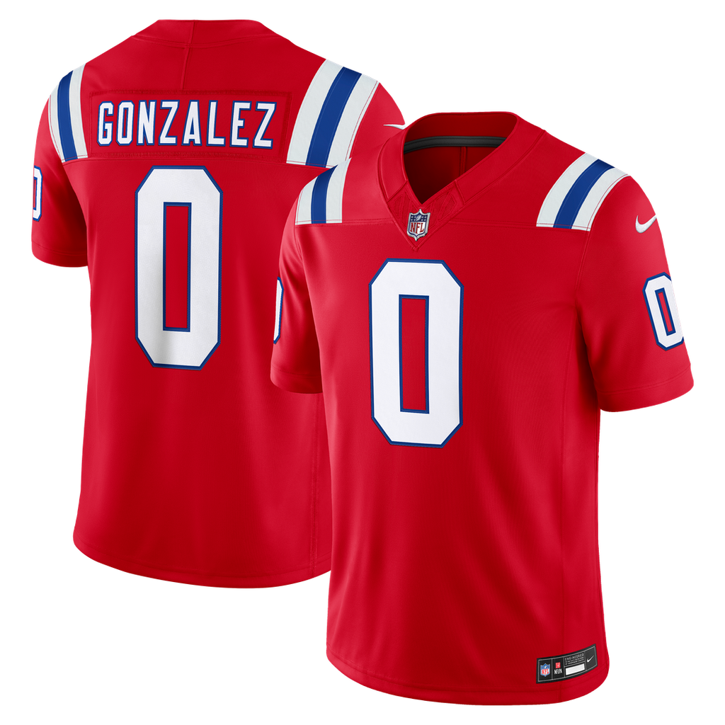 New England Patriots Christian Gonzalez Navy Team Vapor F.U.S.E. Stitched Limited Jersey product image 7, provided for