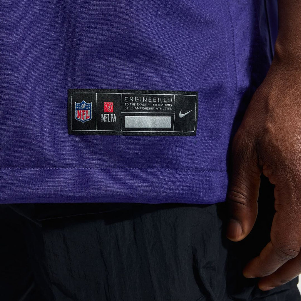 Baltimore Ravens Zay Flowers Purple Team Game Jersey product image 8, provided for visual reference and product detail review