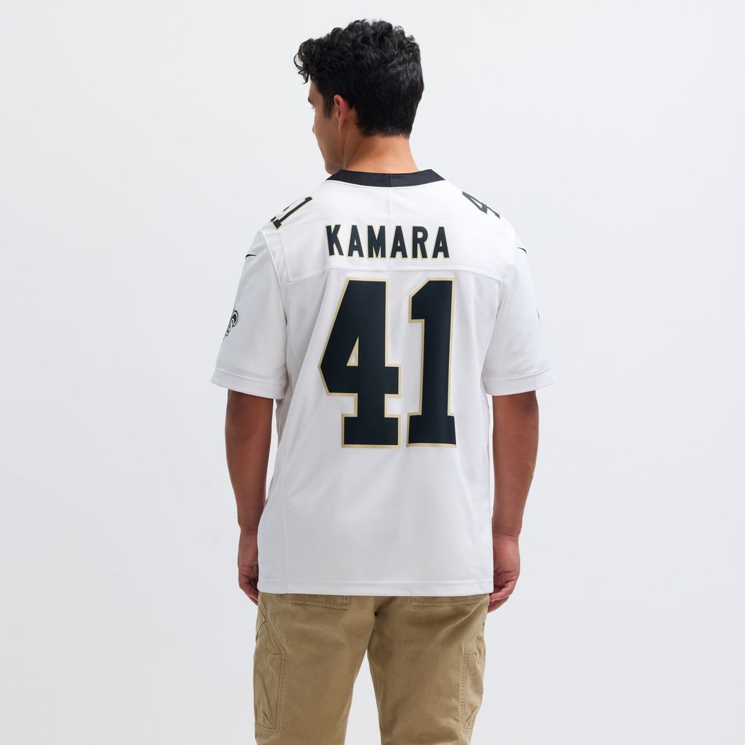 New Orleans Saints Alvin Kamara White Vapor F.U.S.E. Limited Jersey product image 5, provided for visual reference and