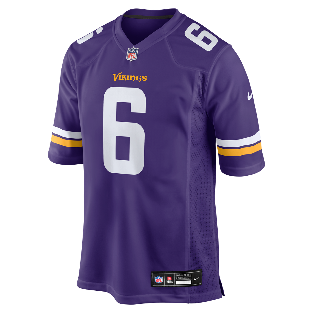 Minnesota Vikings Brian Asamoah II Purple Game Jersey product image 2, provided for visual reference and product detail