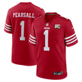 San Francisco 49ers Ricky Pearsall Scarlet 80th Anniversary Game Jersey product image 1, provided for visual reference and