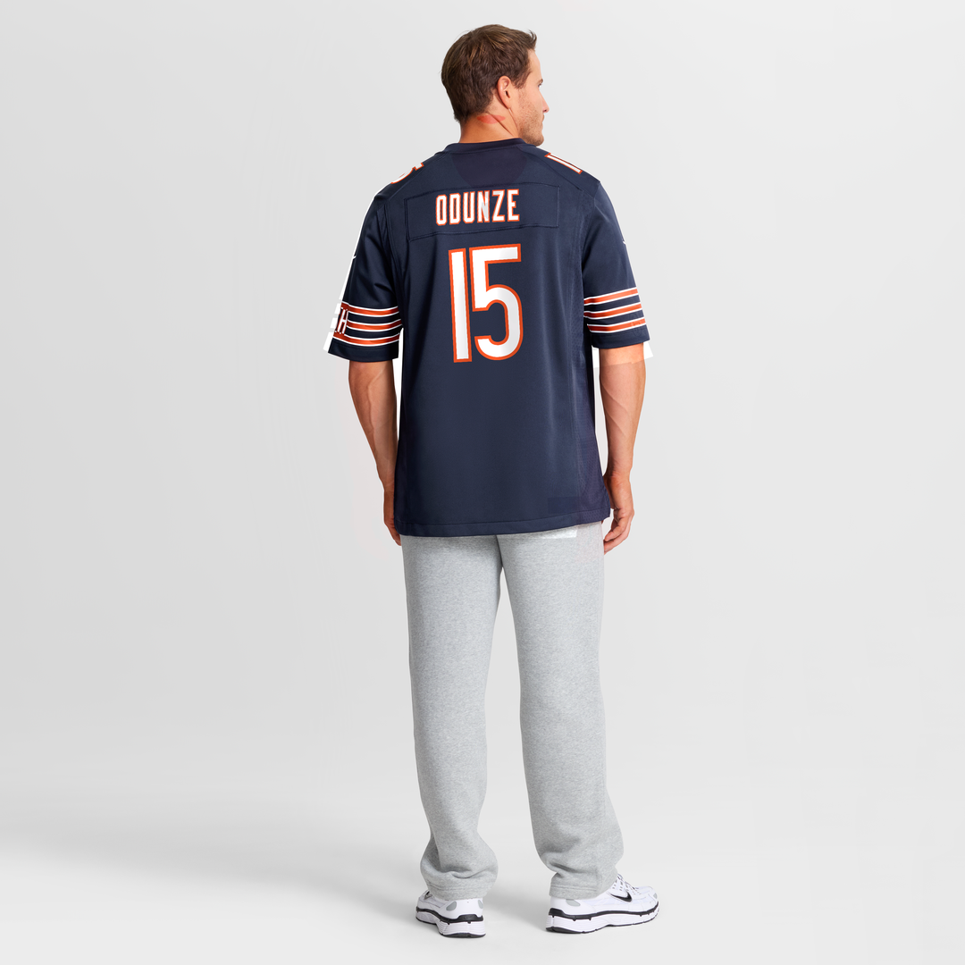 Chicago Bears Rome Odunze Navy Player Game Jersey product image 8, provided for visual reference and product detail review
