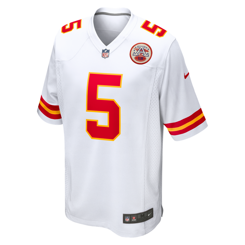 Kansas City Chiefs Mansoor Delane White Game Jersey product image 5, provided for visual reference and product detail review