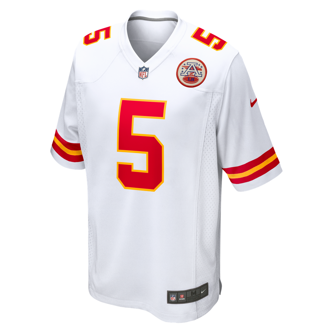Kansas City Chiefs Mansoor Delane White Game Jersey product image 5, provided for visual reference and product detail review