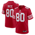 San Francisco 49ers Jerry Rice Scarlet Retired Game Player Jersey product image 1, provided for visual reference and product