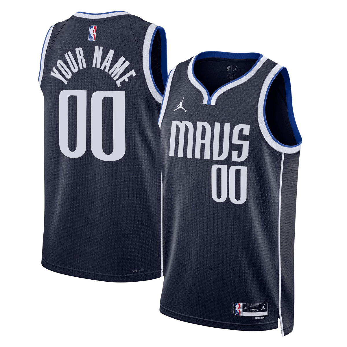 Dallas Mavericks Statement Swingman Basketball Jersey - Custom - Unisex product image 1, provided for visual reference and