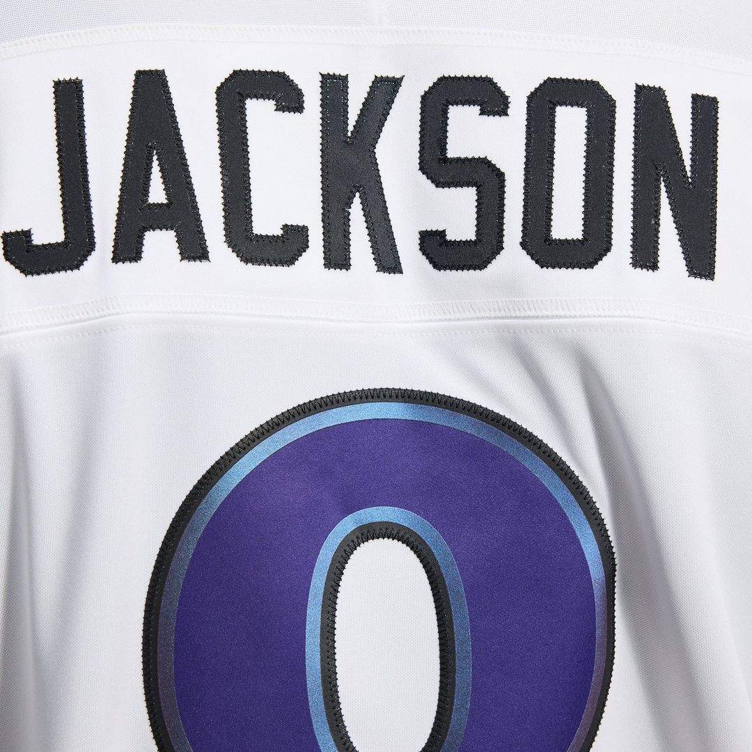 Baltimore Ravens Lamar Jackson White Vapor F.U.S.E. Stitched Limited Jersey product image 12, provided for visual reference